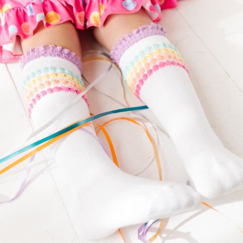 Bubblicious Lace Top Knee High Socks