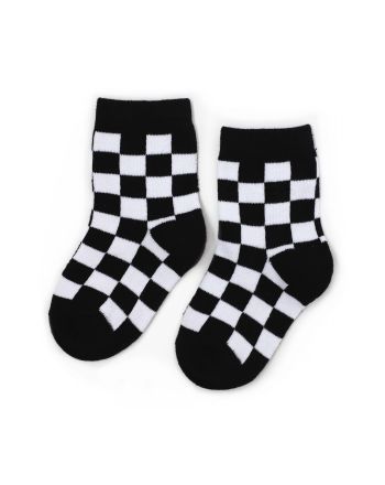 Black/White Checkered Midi Sock